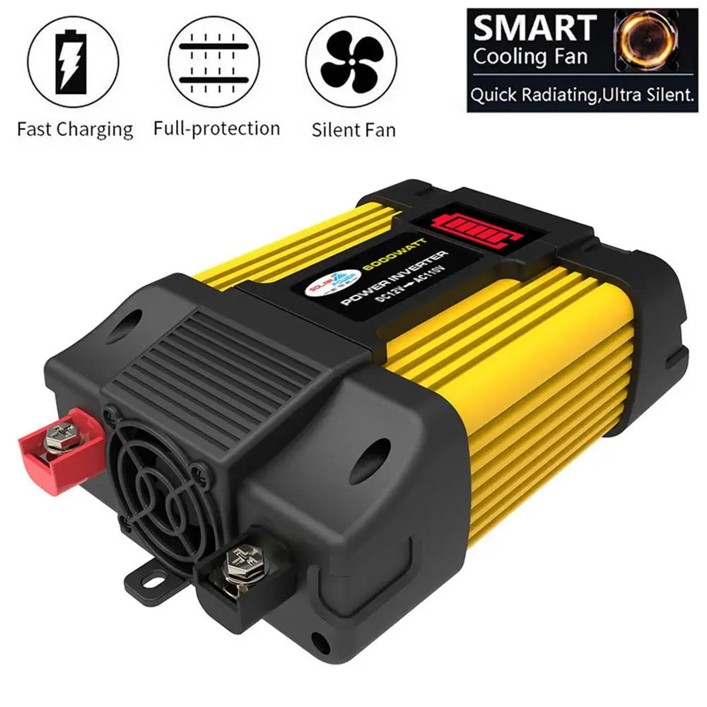 6000W Vehicle Power Pure Sine Wave Inverter, Advanced cooling fan with silent operation and rapid heat dissipation for safe and efficient charging.