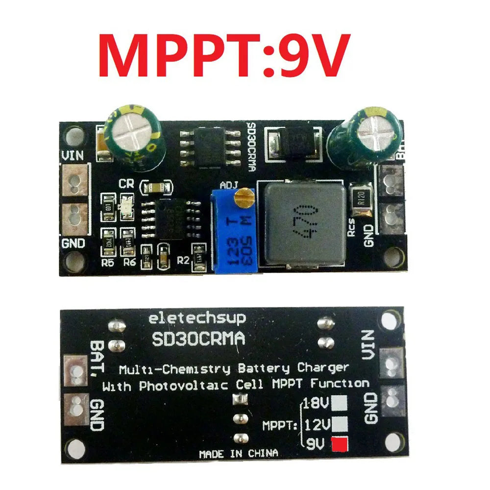 MPPT Solar Controller charges lithium batteries with adjustable voltage and current.