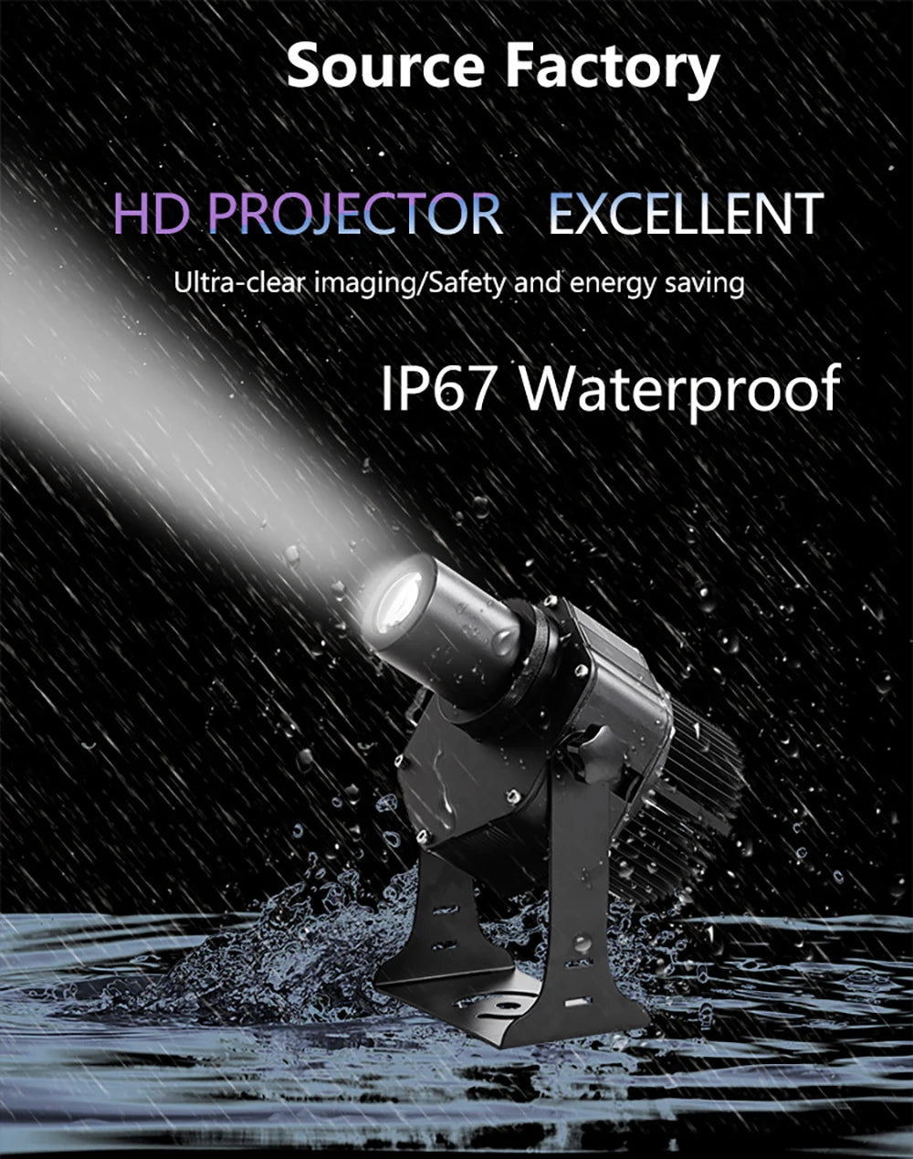 Advertising Gobo Projector Logo Light, Advanced high-definition projector with exceptional image quality, safety features, and eco-friendly design.