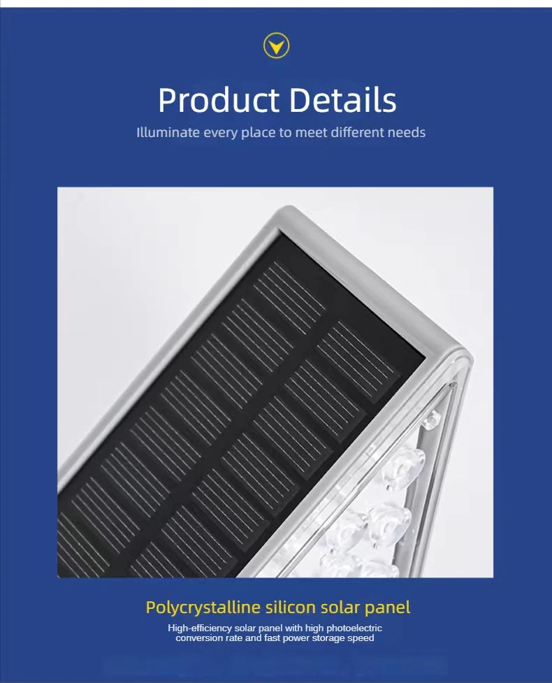 LED Outdoor Solar Anti-theft Stair Light, Solar-powered product with efficient panels for quick charging and reliable lighting.