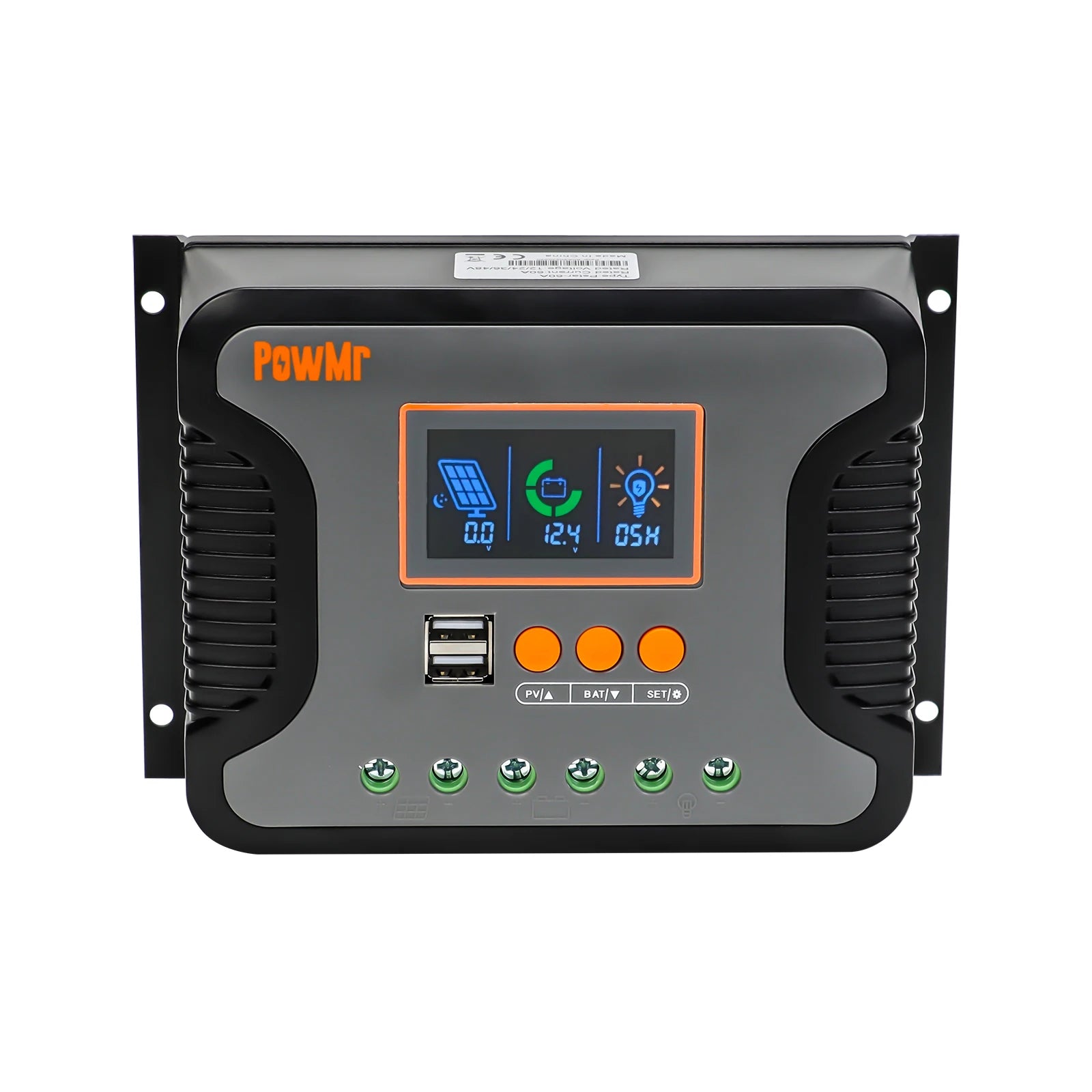 PowMr PWM 30A 60A 80A Solar Charge Controller, PowMr PWM Solar Charge Controller for 12V/24V/36V Batteries with LED Screen and USB Port.