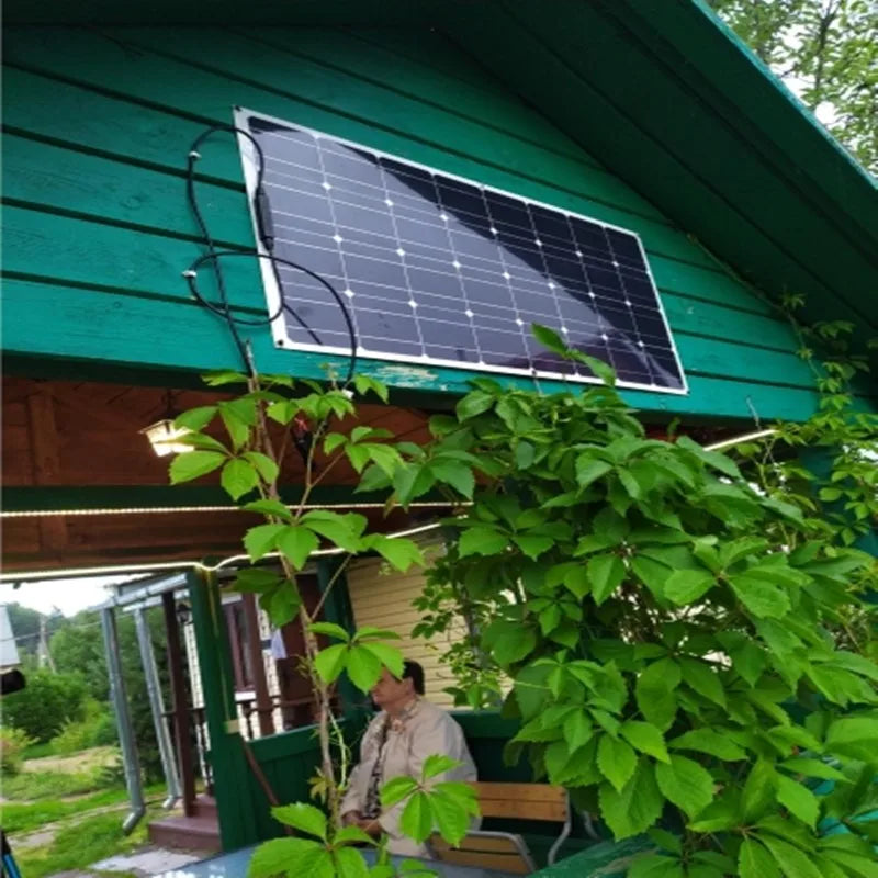 Solar Panel, Waterproof and snowproof, this product features a plastic cover film coating and four EVA layers.