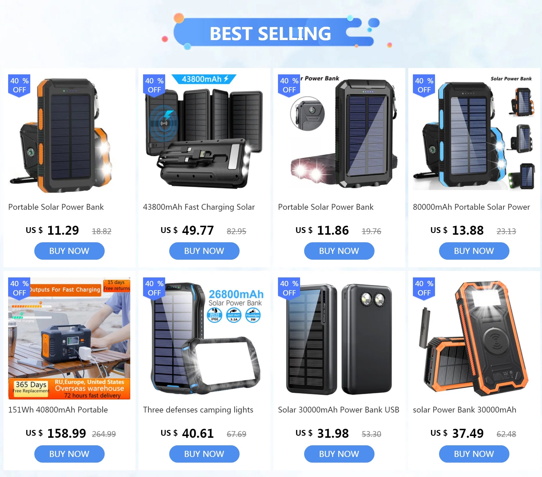 Portable Solar Power Bank Charging Poverbank