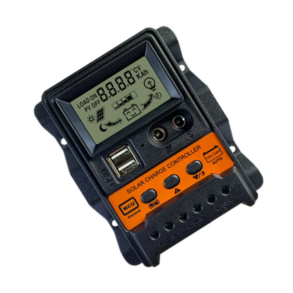 Dual USB LCD Solar Charge Controller, Allow 1-3cm measurement variation due to manual measurement.