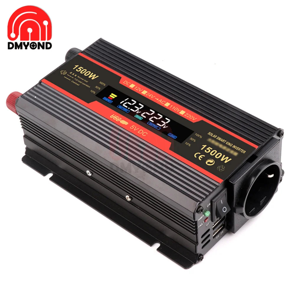 1500W/2000W/2600W Inverter, Real-time voltage monitoring and recharge reminders for monitor battery.