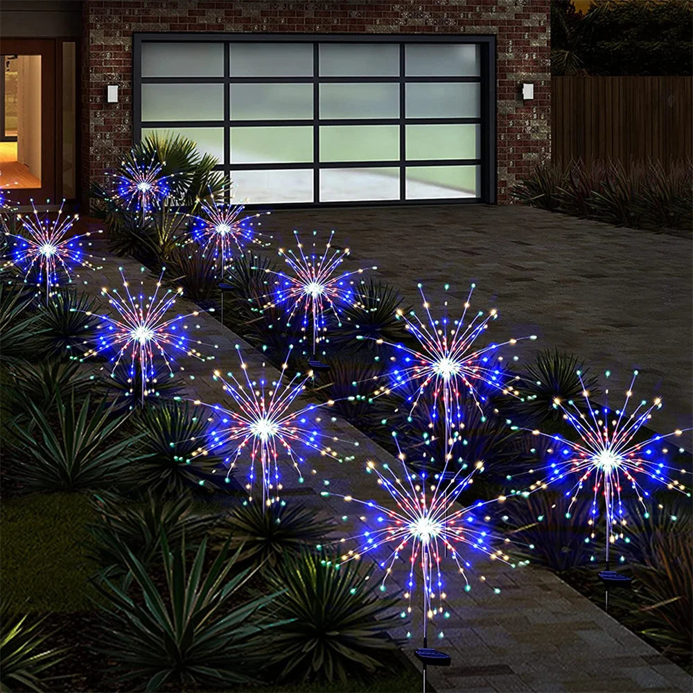 Solar Firework Light, Totally solar-powered device requires no wires or external electricity.