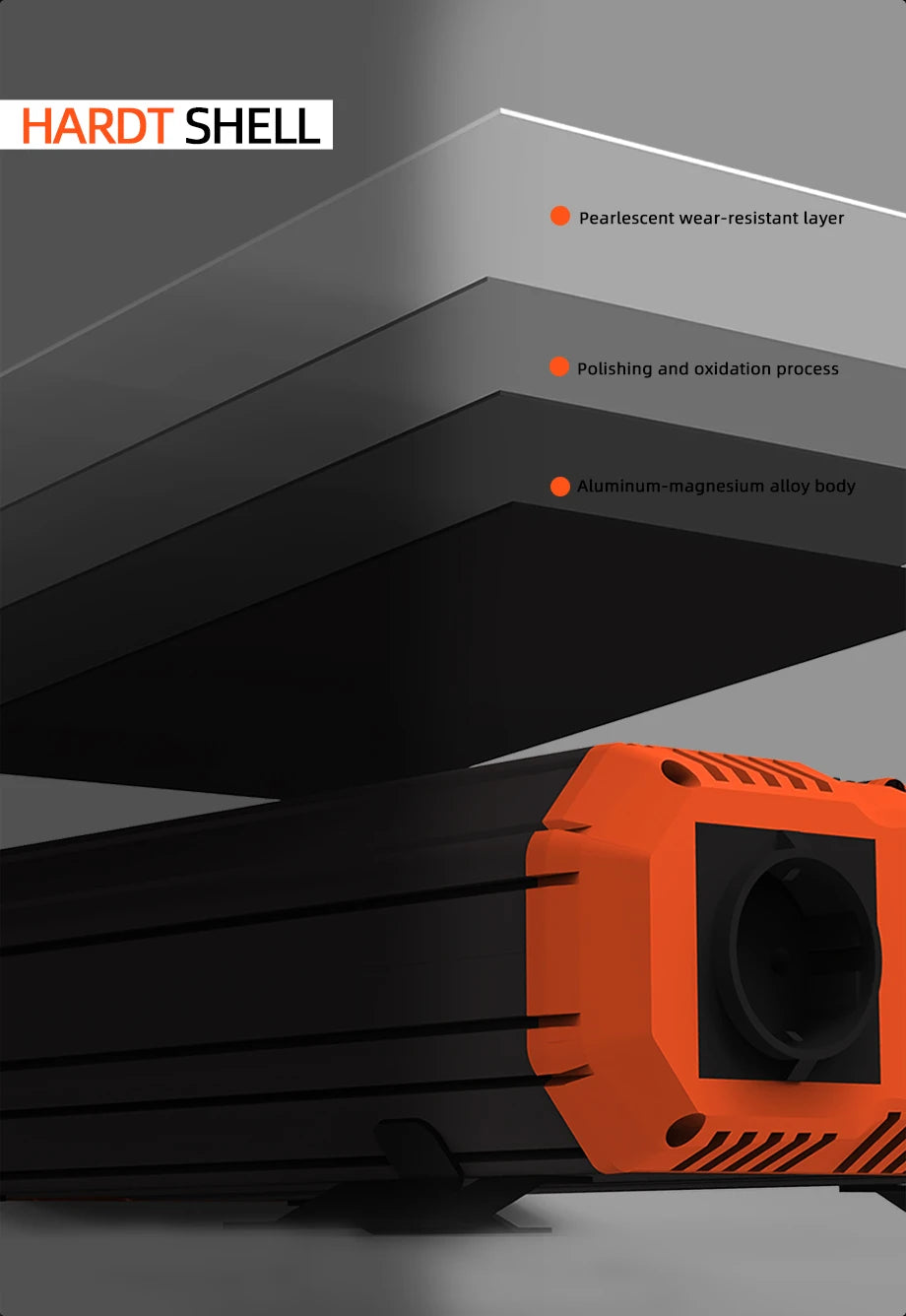 FCHAO 2400W Solar Panel Inverter, Durable aluminum-magnesium alloy body with pearlescent coating for added strength and protection.