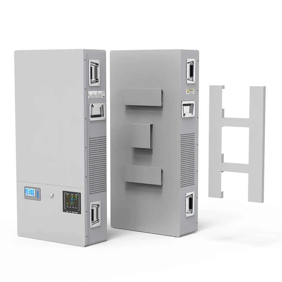 48V 200Ah LiFePO4 Powerwall Battery, 48V Powerwall battery with 10.24kWh capacity, built-in BMS, and 220-240VAC inverter for solar systems.