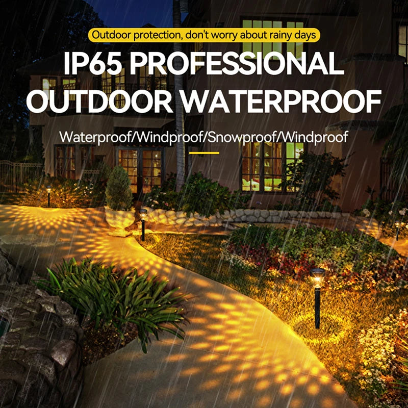 LED Lawn Solar Light, Reliable outdoor performance in rain or snow with waterproof and snow-proof design.