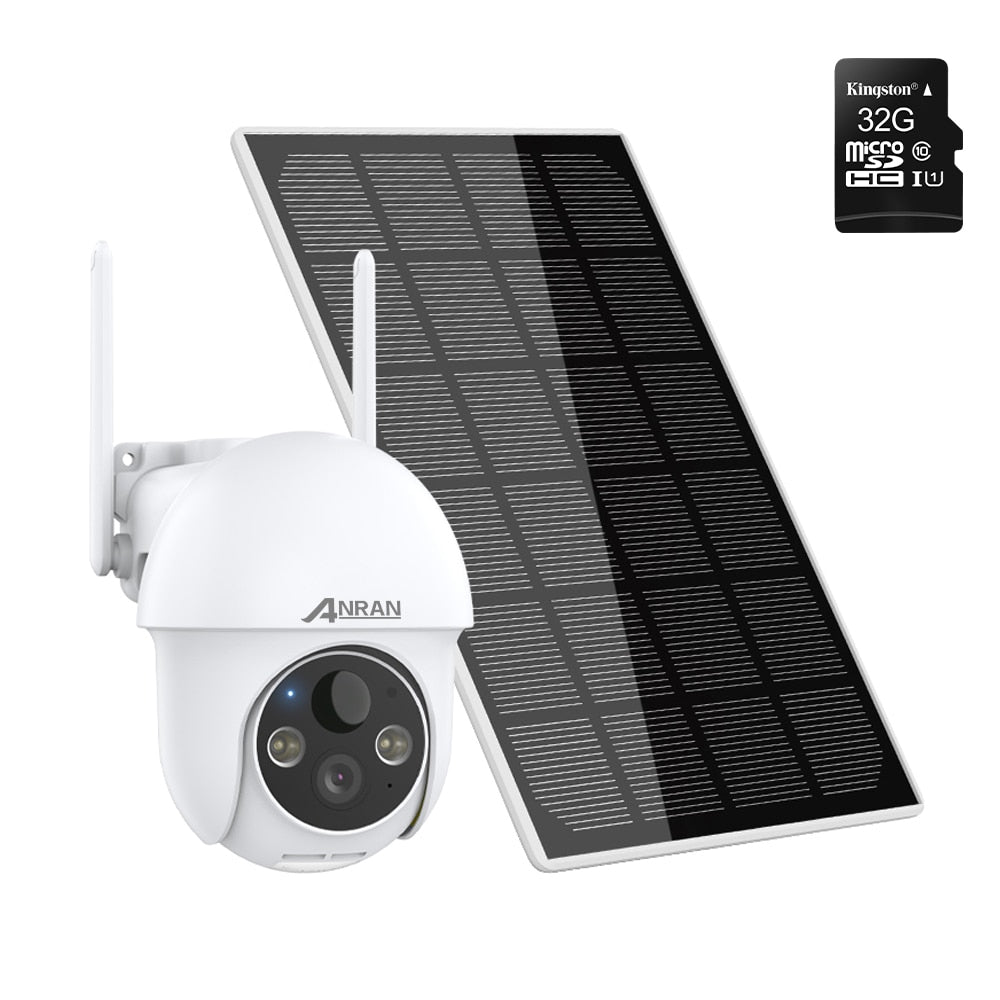 ANRAN 3MP Battery Camera - Rechargeable Solar Panel 360° Spotlight Security Surveillance Outdoor Wireless PIR Humanoid Detection