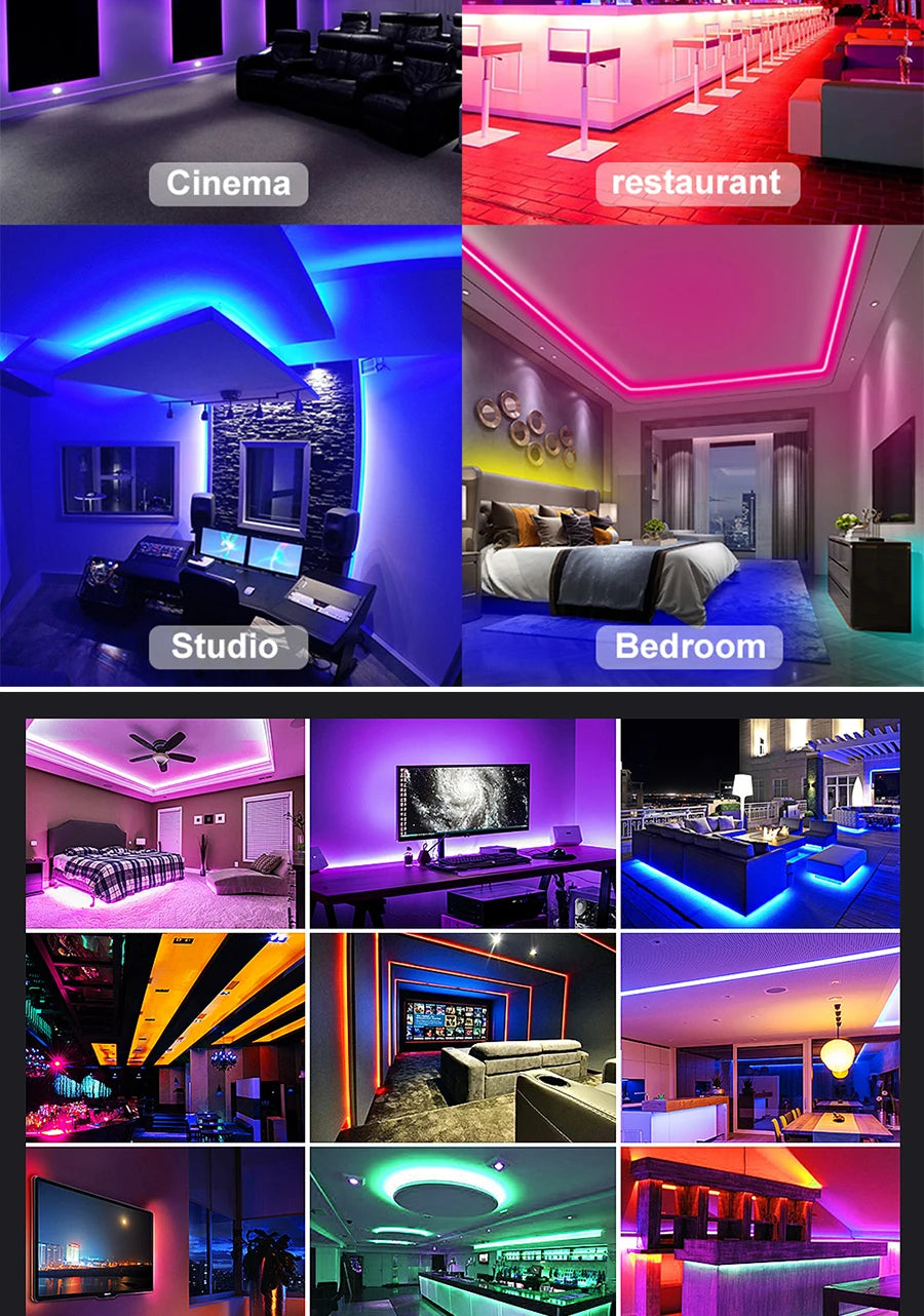 Addressable COB LED Strip Light, Indoor use in cinema, restaurant, studio, or bedroom settings