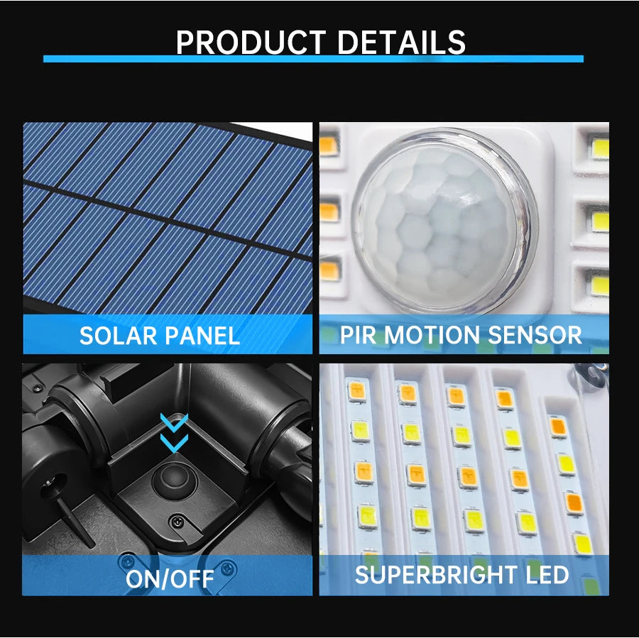 Solar Motion Sensor Flood Light, Solar-powered flood light with PIR motion sensor features superbright LEDs for exceptional illumination.