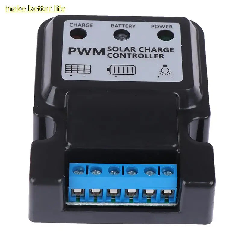 Charge controller for solar panels regulates power up to 10A for auto and home use.