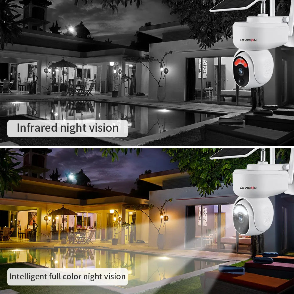 Equipped with infrared night vision and intelligent full-color night vision for enhanced surveillance.