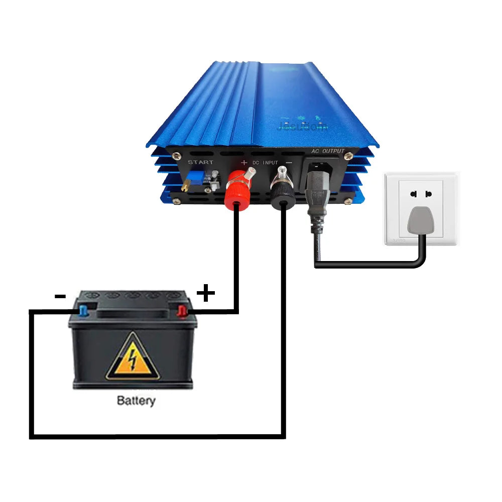 Pure Sine Wave 500W MPPT Solar Grid Tie Inverter, DC-AC Power Converter: Converts 12V or 24V battery power to 110V or 220V AC output with adjustability.