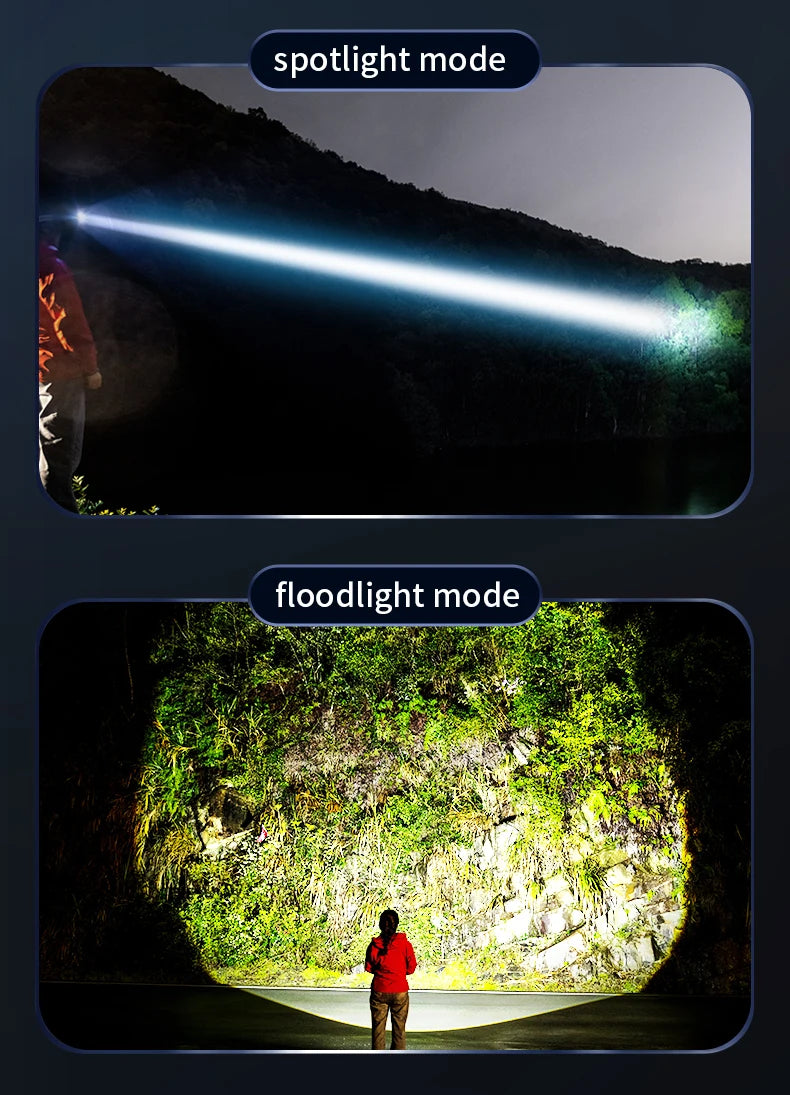 Two modes: spotlight and floodlight for versatile lighting applications.