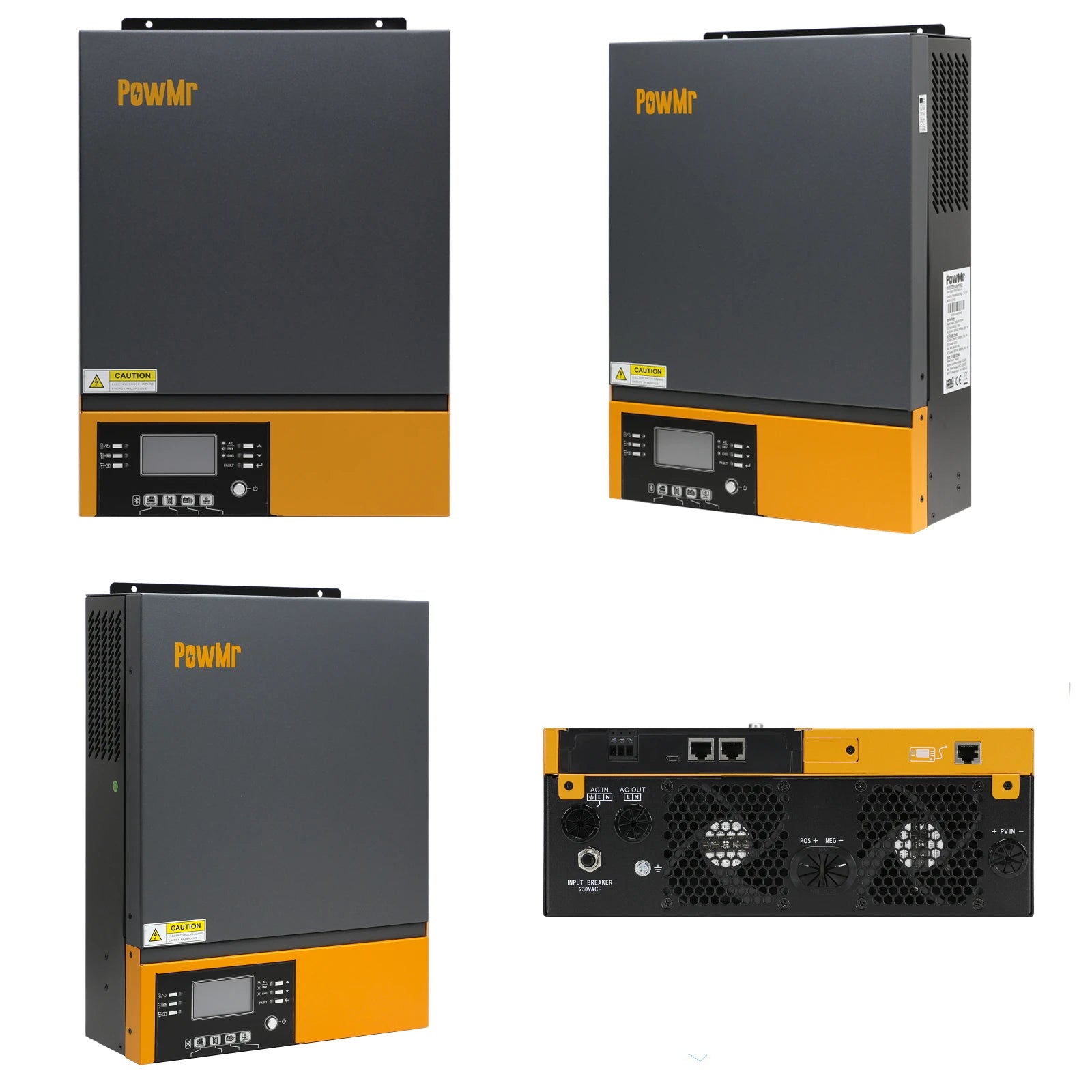 PowMr 5000W 3000W Hybrid Solar Inverter, Warning: High voltage may disrupt power, use special inverter to ensure safe and clean energy.