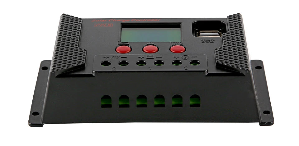 Solar charge and discharge controller, 10-60A, 12V/24V, customizable, CE certified, suitable for auto and solar applications.