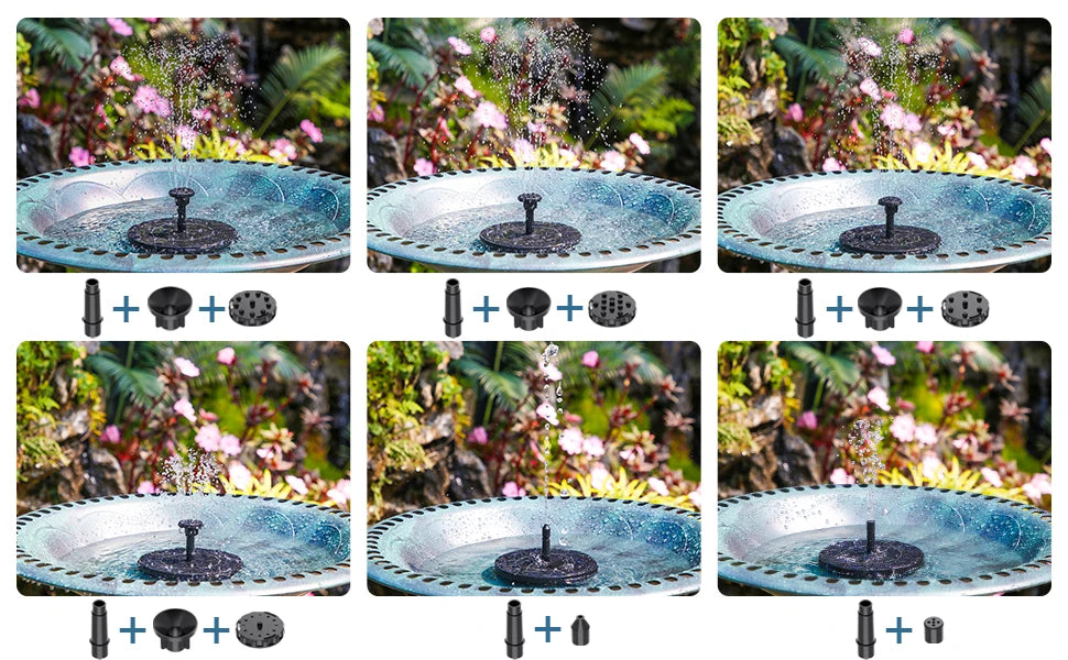 2.5W Solar Bird Bath Fountain, Fill the bird bath with sufficient water to cover the pump and ensure it operates efficiently.