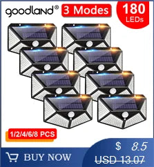 244 Led Outdoor Solar Light, Solar-powered outdoor light with motion sensor, 3 modes, and 180 LEDs for exterior decor and garden lighting.