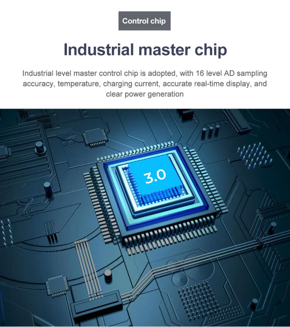 Industrial-grade solar charge controller with precision monitoring and display.