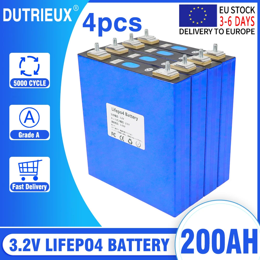 EU Stock: Fast Delivery to Europe within 3-6 days; Lifepo4 Battery Packs with 5000-cycle lifespan.
