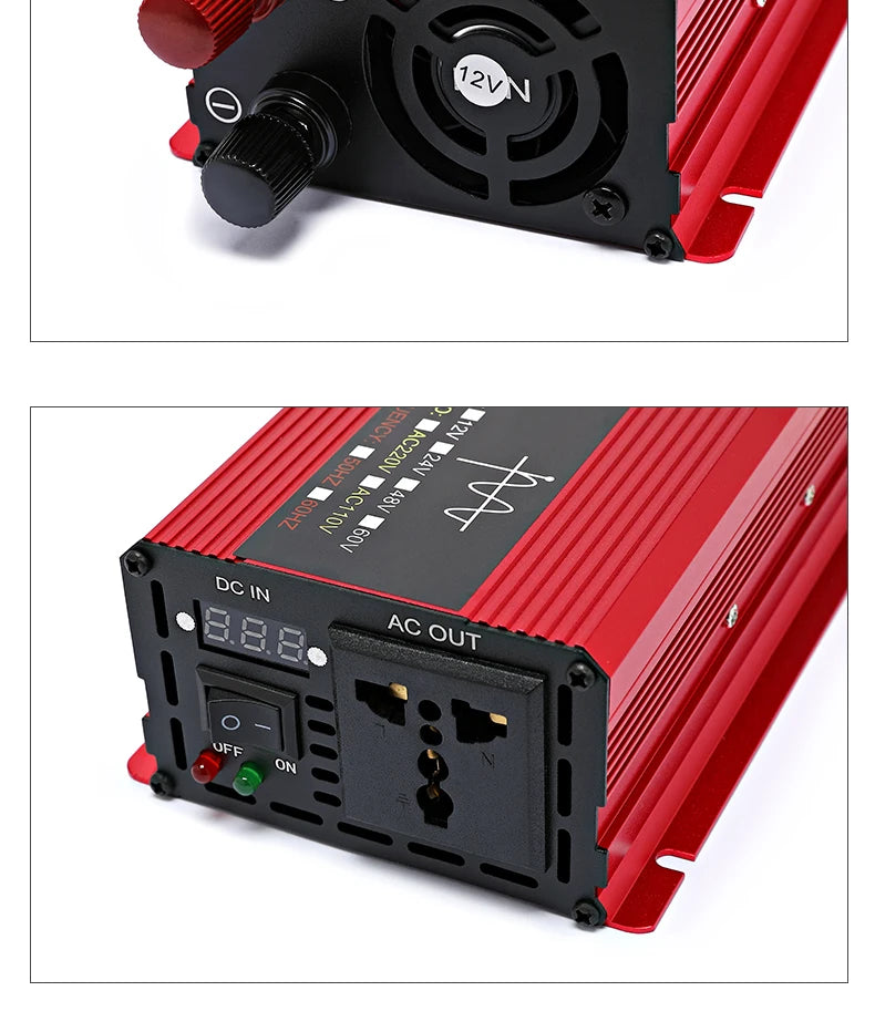 Pure sine wave inverter for solar power conversion from 12V, 24V, 48V, or 60V to AC 110V, 220V, and 3000W/2200W/2000W/1000W.