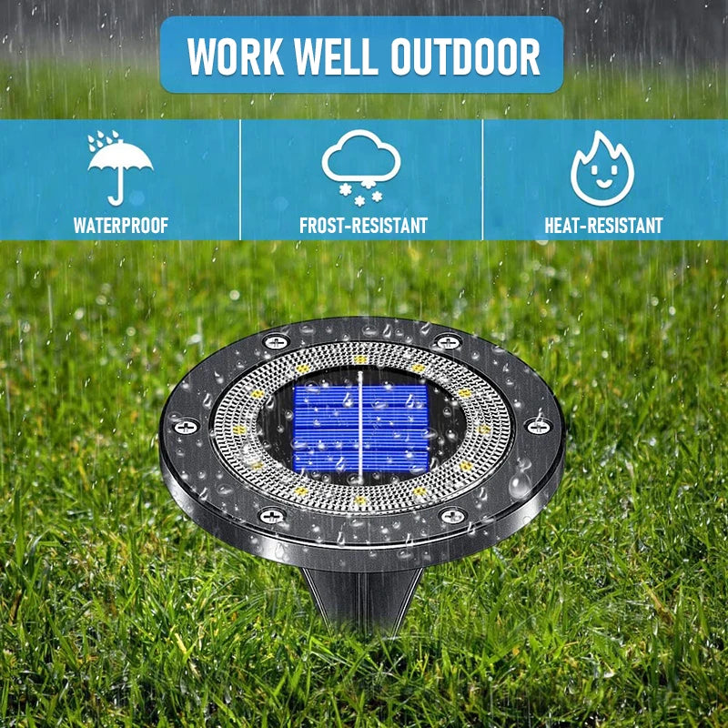 Upgraded 8/16 LED Solar lawn Light, Waterproof, frost-resistant, and heat-resistant: ideal for outdoor use in all weather conditions.