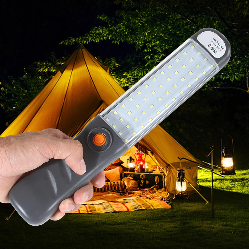 LED Flashlight, Compact and portable work light with foldable design for easy carrying.