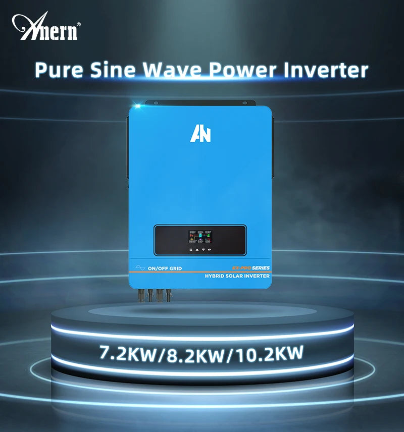 7200W 8200W 10200W On and Off Grid Solar Inverter, Pure Sine Wave Solar Inverter for grid-tied and off-grid systems, battery charging, and more.