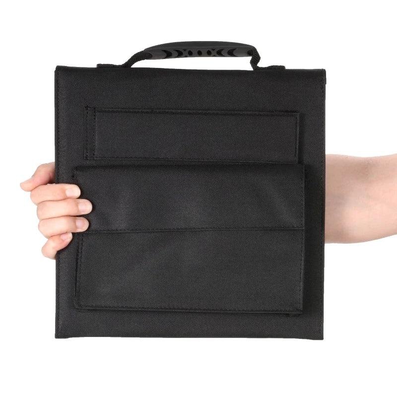 Ergonomic design with braided strap and silicone handle makes carrying easy.