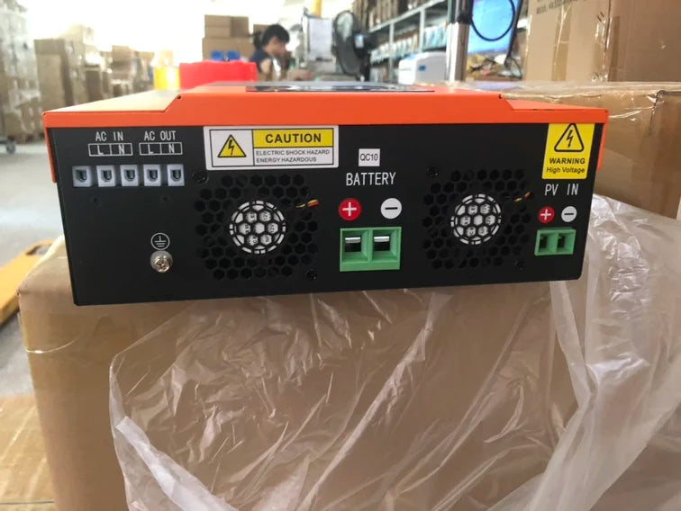 PowMr 1.5KW 2.4KW 3.2KW Hybrid Solar Inverter, Warning: do not charge battery with solar panel if warning light is on.