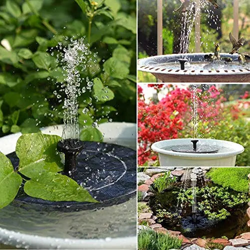 Solar Floating Fountain, Elegant solar-powered fountain for gardens, pools, and ponds, featuring a floating design with solar panels.