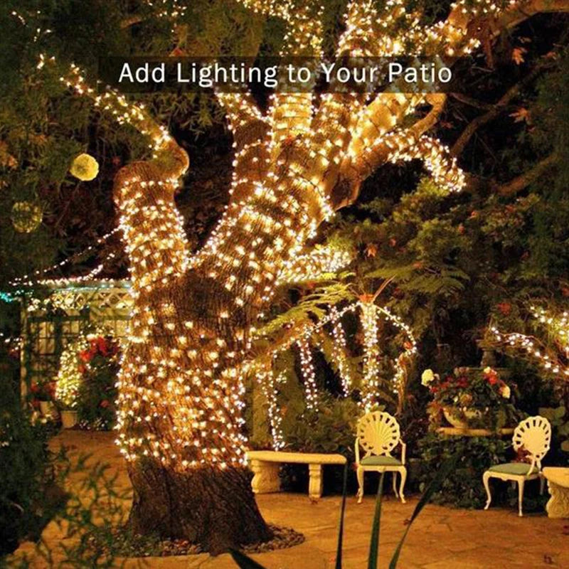 Solar String Light, Solar-powered LED decoration with modern style, 5m length, and IP65 protection.