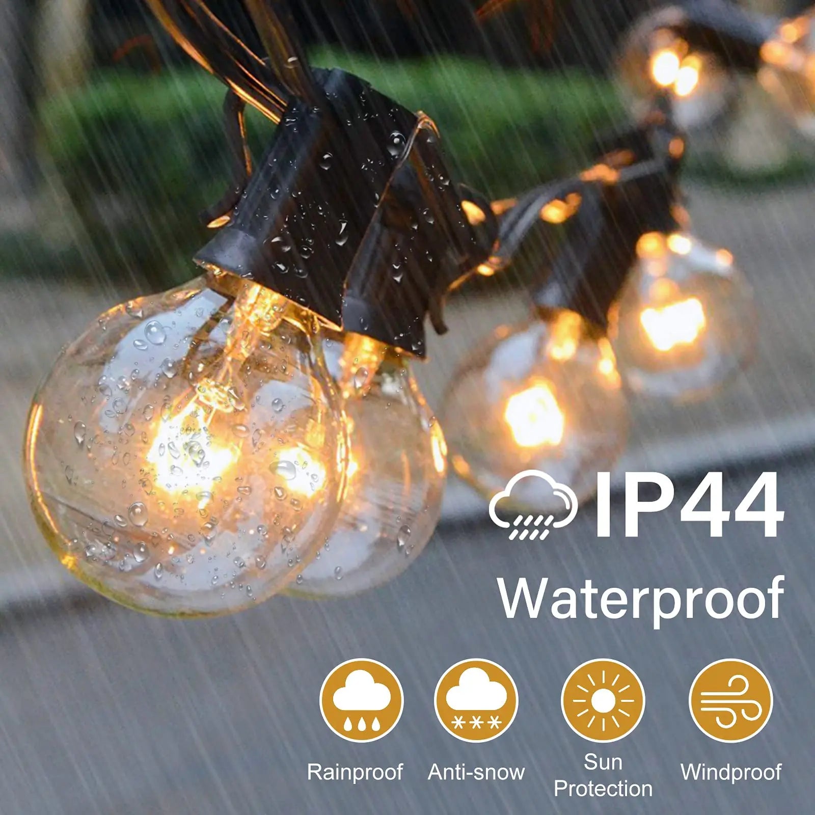 25FT Fairy String Light, Water-resistant design ensures durability in rainy, snowy, sunny, and windy conditions.