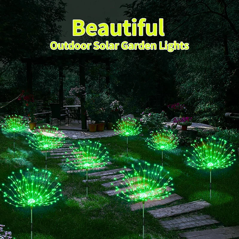 Solar LED Firework Fairy Light, Solar-Powered Fairy Lights for Patio and Yard Decoration