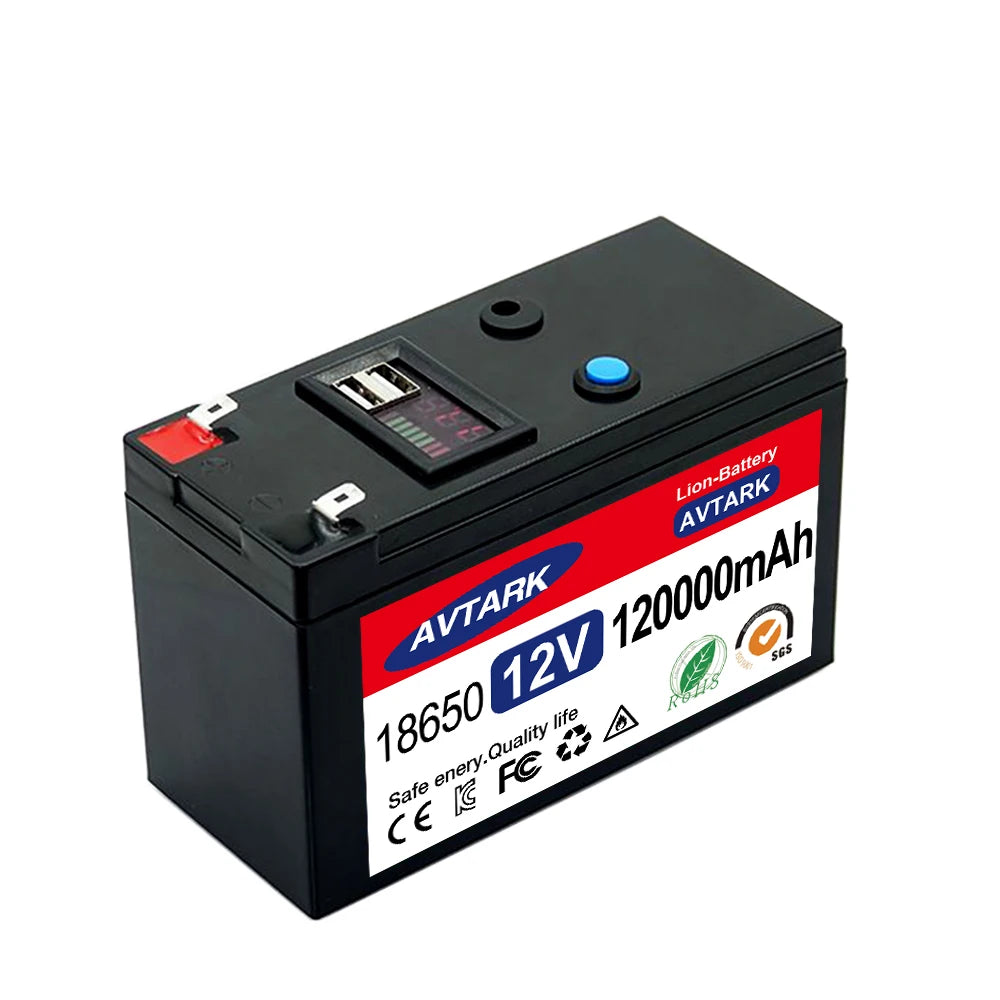12V Battery, Rechargeable lithium-ion battery pack for solar energy and EVs with built-in charger.