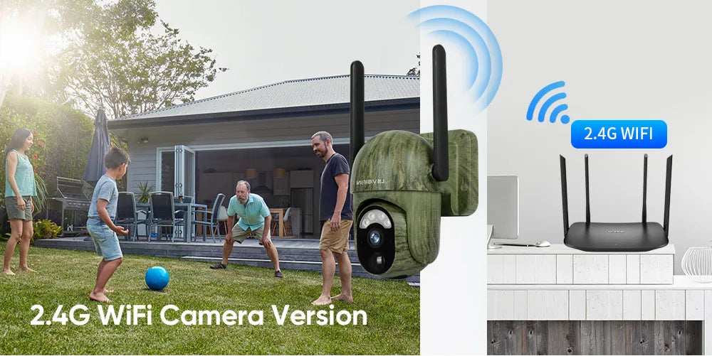 LS VISION LS-WS16M Solar Camera, Wireless camera with 2.4GHz Wi-Fi connectivity for easy remote monitoring.