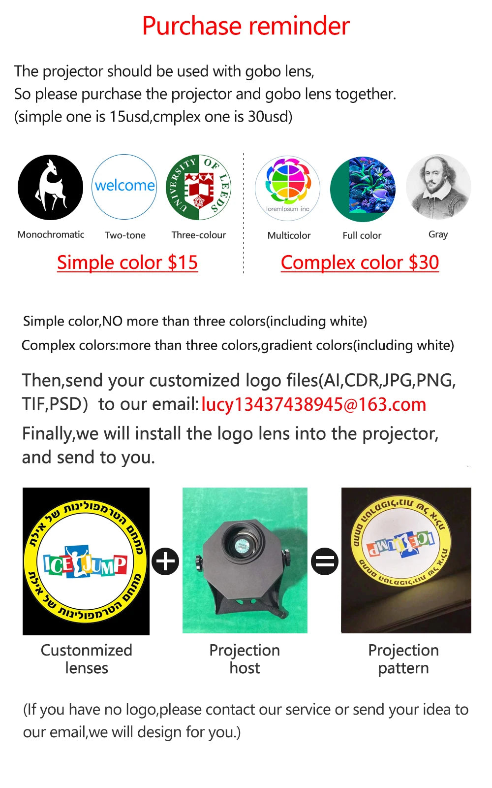 Advertising Gobo Projector Logo Lights