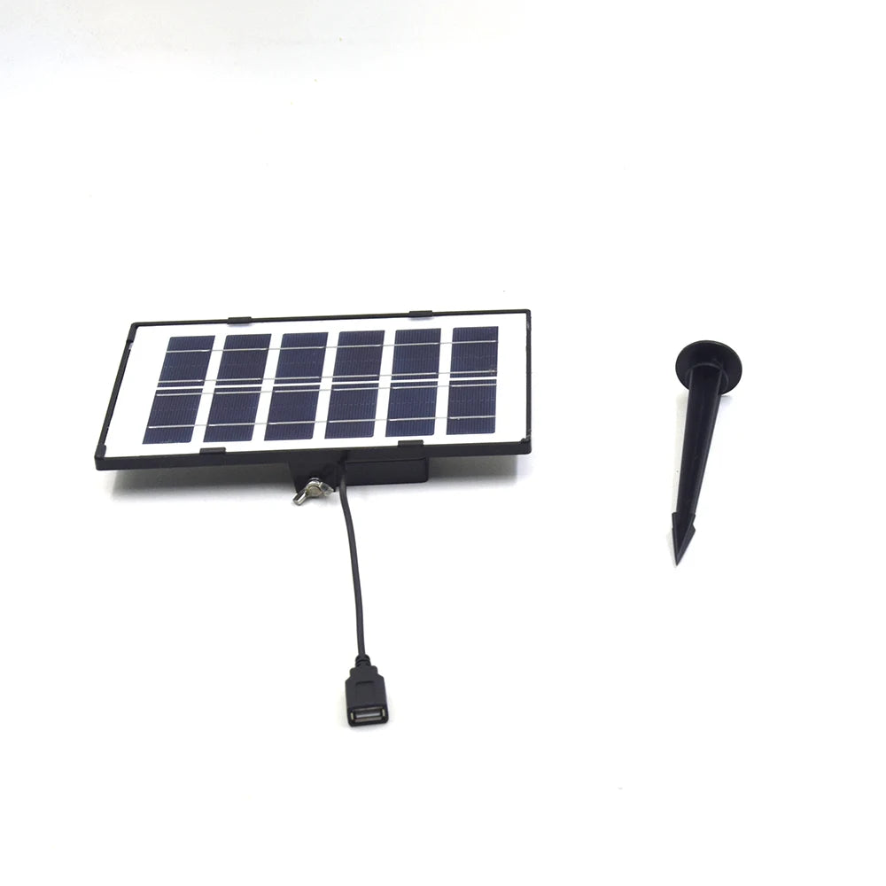 USB Solar Panel, Solar charger with USB output for charging small devices like phones and batteries.