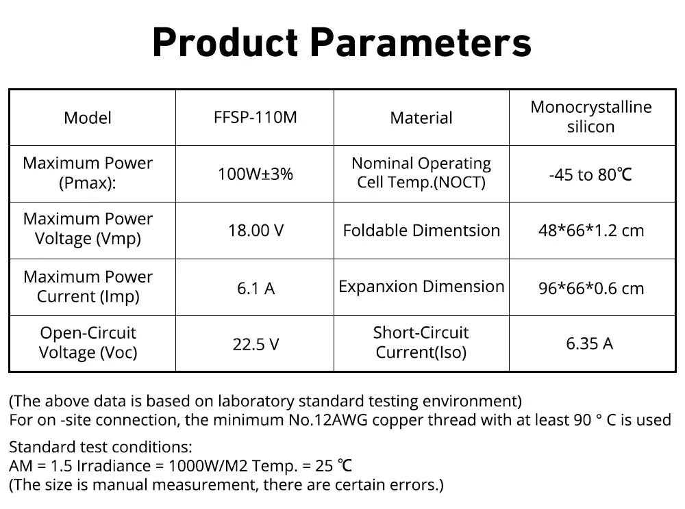DOKIO 18V 100W 300W Portable Ffolding Solar Panel, Portable solar panels for home and car charging, folding design, 3 power levels (100W, 300W, 200W)