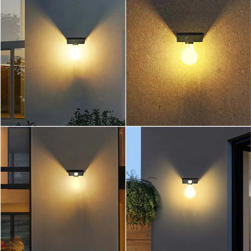 Solar Light, Solar-powered outdoor wall light with motion sensor and induction charging, perfect for yard or garden decoration.