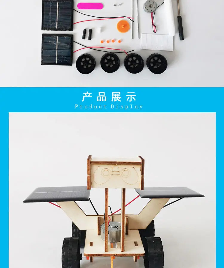 Student Science and Technology Solar Moon Mars Rover Robot, a toy suitable for kids aged 6-14.