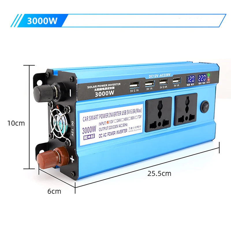 Modified sine wave inverter transformer for solar panels and cars, converting DC to AC power.