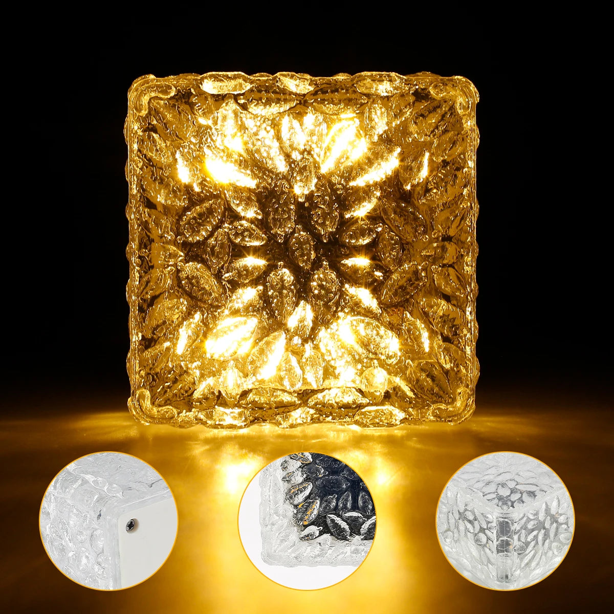 4pcs Solar LED Light, Place the solar lights in direct sunlight for optimal charging.