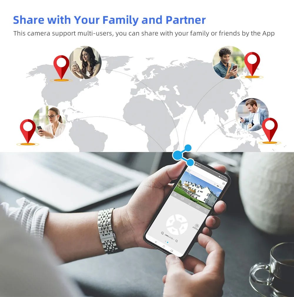 LS VISION LS-CS1 Solar Camera, Enjoy sharing with loved ones via the app, perfect for family gatherings or partner communication.
