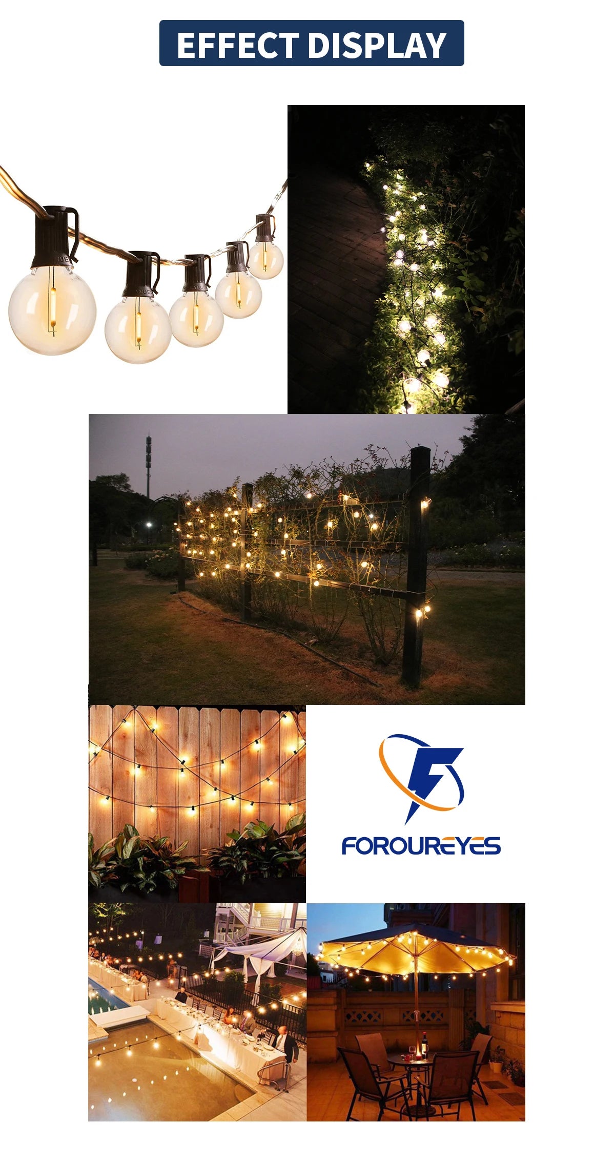 100/50/25ft Outdoor Garland Light, 