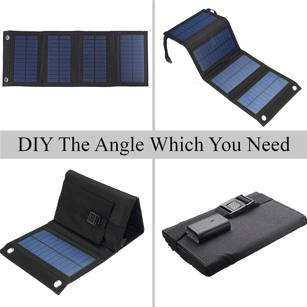 Foldable Solar Panel, Mobile-powered device, requiring external power source.