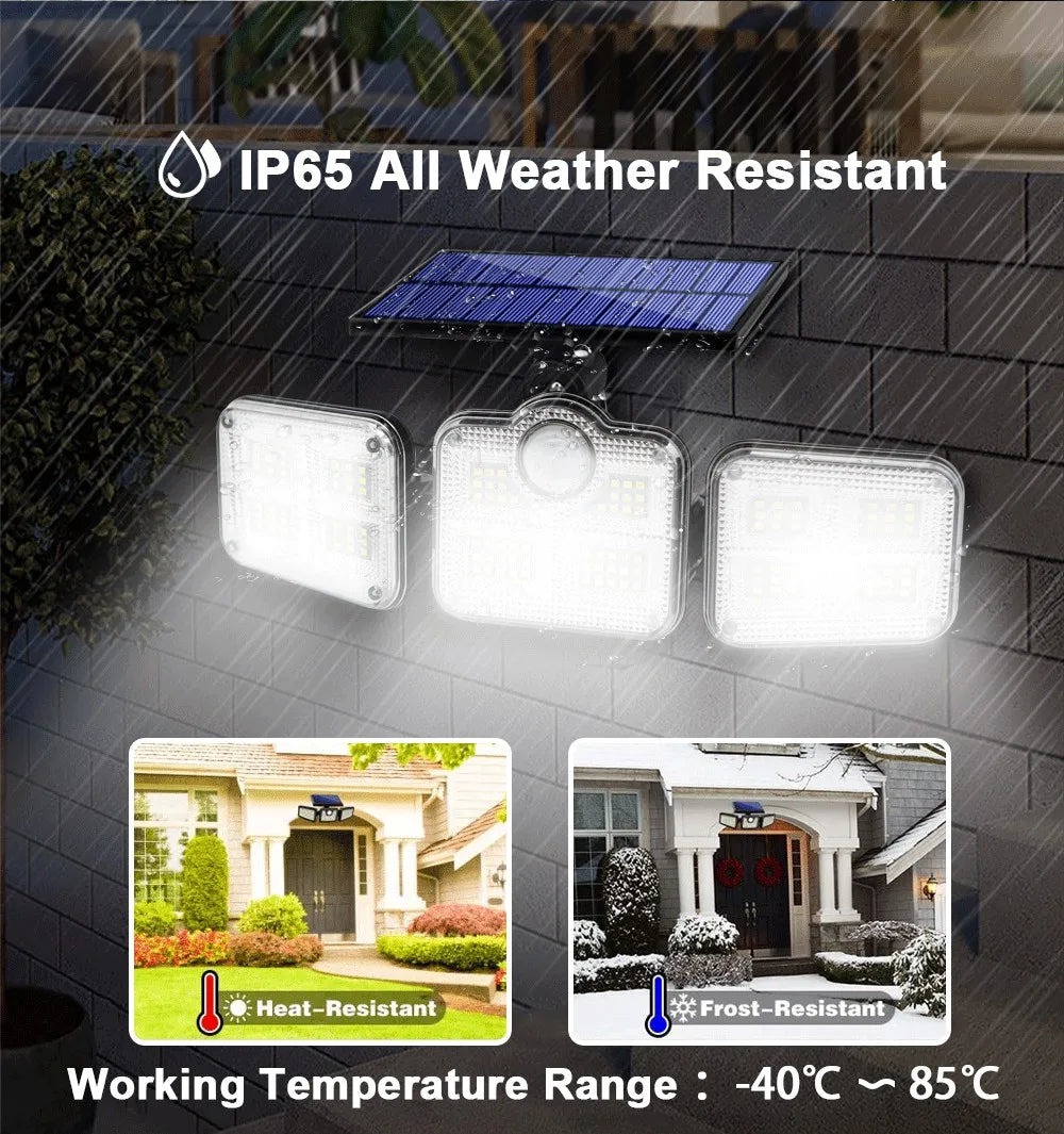122/138/171/198/333 LED Solar Light, Water-resistant and temperature-tolerant solar light for outdoor use.