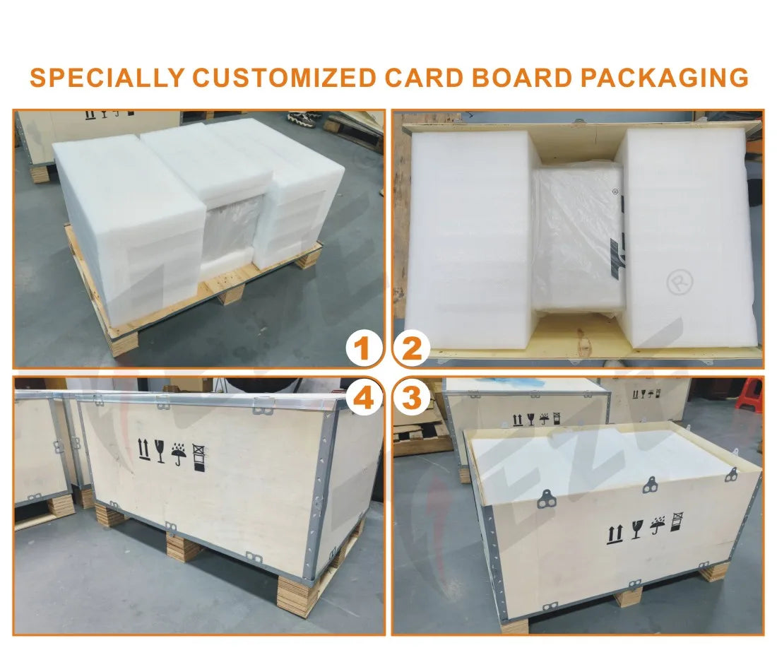 Customized cardboard packaging for easy transport and storage.